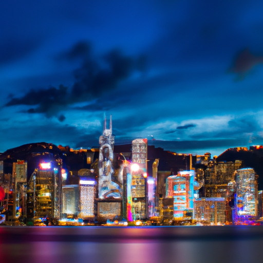 画一张香港晚上的美景(1张)